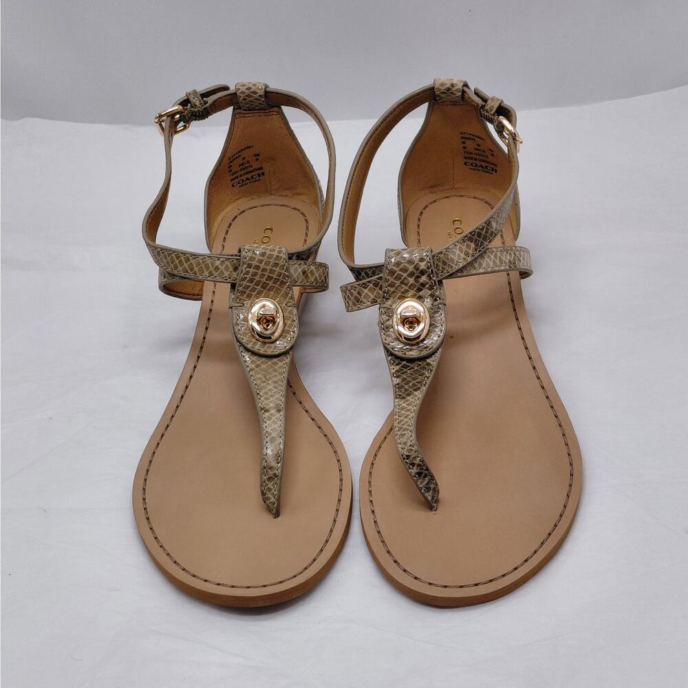 Coach Womens Thong Sandals Sz 9 Snake Print 90s Y2K Revival Coastal Vacation